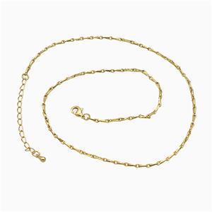 Copper Necklace Chain Gold Plated, approx 2mm, 40-45cm length