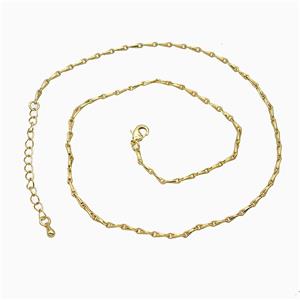 Copper Necklace Chain Gold Plated, approx 2mm, 40-45cm length