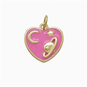 Enamel Copper Pendant, Gold Plated, approx 12-13mm