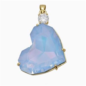Copper Pendant Pave Zircon, Gold Plated, approx 25-35mm