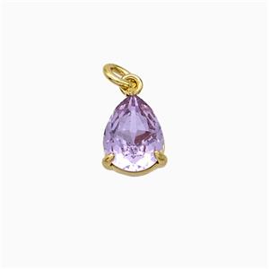 Copper Pendant pave zircon, Gold Plated, approx 6-8mm
