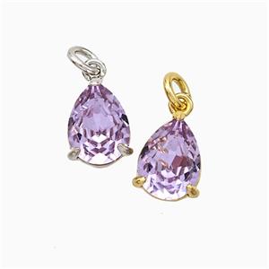 Copper Pendant pave zircon, Gold Plated, approx 6-8mm