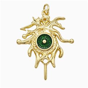 Copper Pendant pave zircon, Gold Plated, approx 26-30mm