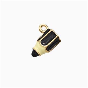 Copper Earring pave zircon, Gold Plated, approx 6-11mm