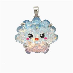 Scallop Shell Charms Acrylic Pendant Copper Platinum Plated, approx 18-22mm