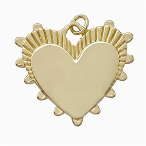Copper Heart Pendant Gold Plated, approx 35mm