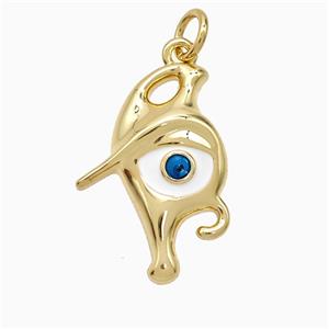 Copper Evil Eye Pendant Enamel Gold Plated, approx 14-21mm