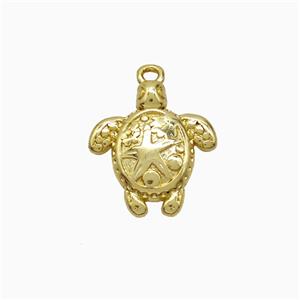 Copper Pendant Pave Zircon, Gold Plated, approx 12.5-14mm