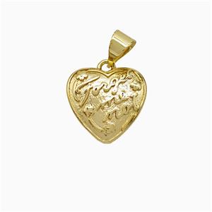 Copper Pendant Pave Zircon, Gold Plated, approx 12.5mm