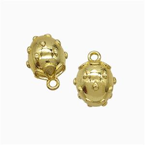Copper Pendant Pave Zircon, Gold Plated, approx 9-10mm