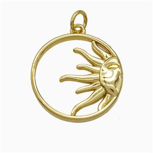 Copper Pendant, Gold Plated, approx 18.5mm