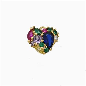 Copper Pendant Pave Zircon, Gold Plated, approx 11mm