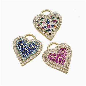 Copper Pendant Pave Zircon, Gold Plated, approx 16.5mm