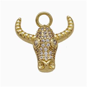 Copper Pendant Pave Zircon, Gold Plated, approx 17-19mm