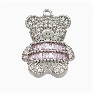 Copper Pendant Pave Zircon, Gold Plated, approx 14-20mm
