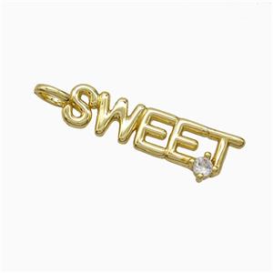 Copper Pendant Pave Zircon, Gold Plated, approx 6-30mm