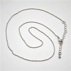 Copper Necklace Chain Platinum Plated, approx 1mm, 39-44cm length