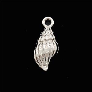 Copper Conch Shell Pendant Shiny Silver, approx 8-16mm