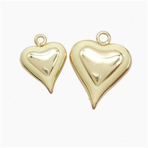 Copper Heart Pendant Beige Enamel Gold Plated, approx 20-22mm