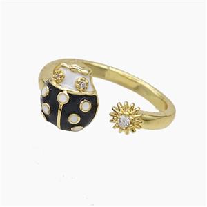 Copper Pendant Pave Zircon, Gold Plated, approx 5mm, 9-11mm, 18mm dia