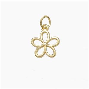 Copper Flower Pendant Gold Plated, approx 10mm