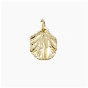 Copper Leaf Pendant Gold Plated, approx 10-12mm
