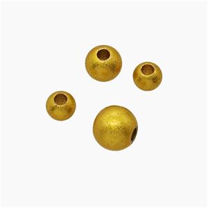 Alloy Round Beads Corrugated Gold Plated, approx 2mm