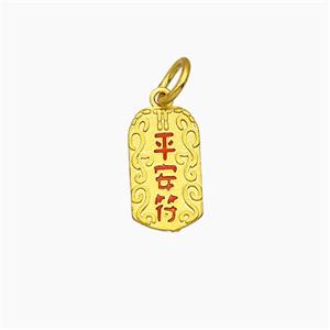 Copper Pendant Pave Zircon, Gold Plated, approx 7-12mm