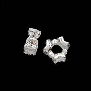 Copper Bead Pave Zircon, Gold Plated, approx 7mm