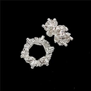 Copper Bead Pave Zircon, Gold Plated, approx 10mm