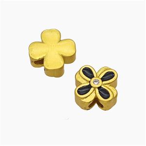 Copper Bead Pave Zircon, Gold Plated, approx 10mm