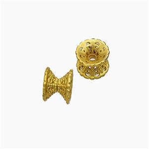 Copper Bead Pave Zircon, Gold Plated, approx 5-6.5mm