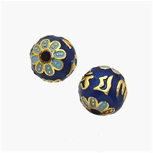 Copper Bead Pave Zircon, Gold Plated, approx 10mm dia