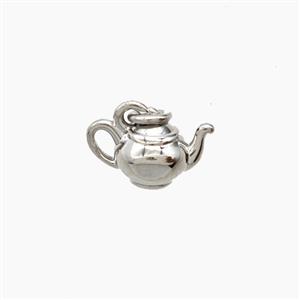Copper Teapot Pendant Platinum Plated, approx 5-10mm