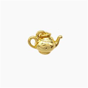 Copper Teapot Pendant Gold Plated, approx 5-10mm