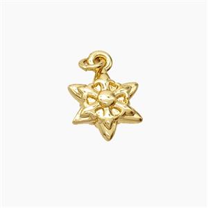 Copper Star Pendant Gold Plated, approx 9mm