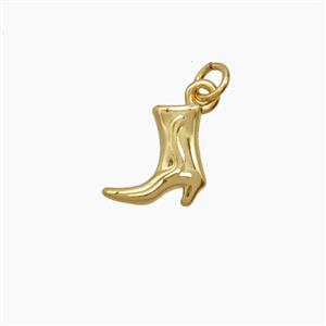 Copper Cowboy Boots Pendant Shoes Gold Plated, approx 8mm