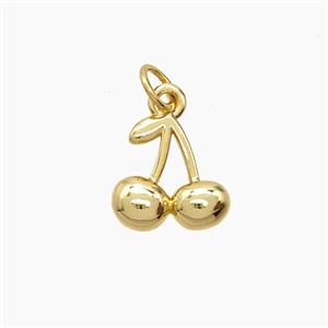 Copper Strawberry Pendant Gold Plated, approx 11-12mm