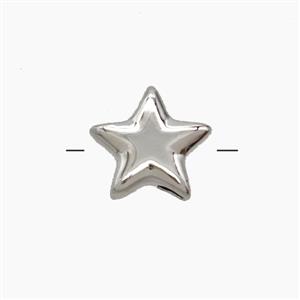 Copper Star Beads Platinum Plated, approx 10.5mm