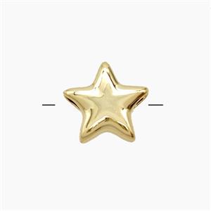 Copper Star Beads Gold Plated, approx 10.5mm