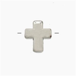 Copper Cross Beads Platinum Plated, approx 9.5-11.5mm
