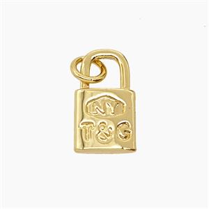 Copper Lock Pendant Gold Plated, approx 8-14mm