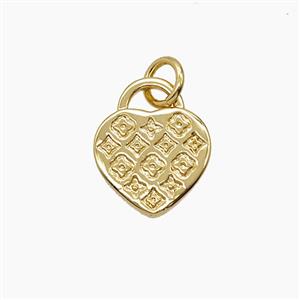 Copper Heart Pendant Gold Plated, approx 11mm