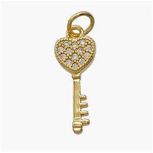 Copper Pendant Pave Zircon, Gold Plated, approx 7-19mm