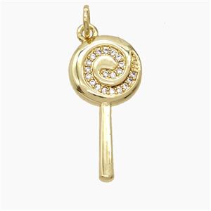 Copper Pendant Pave Zircon, Gold Plated, approx 12-23mm