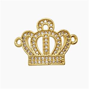 Copper Pendant Pave Zircon, Gold Plated, approx 15-16mm