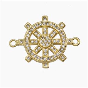 Copper Pendant Pave Zircon, Gold Plated, approx 20mm