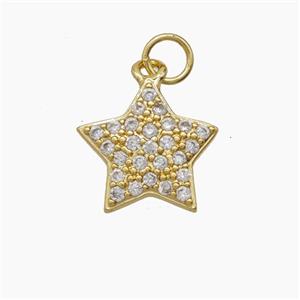 Copper Pendant Pave Zircon, Gold Plated, approx 13.5mm