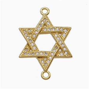 Copper Pendant Pave Zircon, Gold Plated, approx 20mm