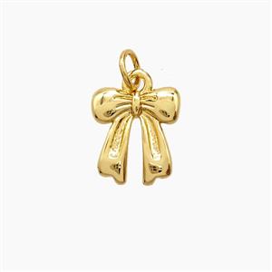 Copper Bowknot Pendant 18K Gold Plated, approx 11-12mm